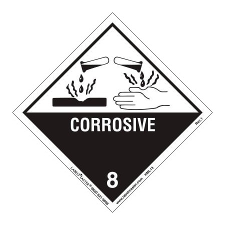 American Labelmark Co LabelMaster HML13 Corrosive Label, Worded, Paper, 500/Roll HML13